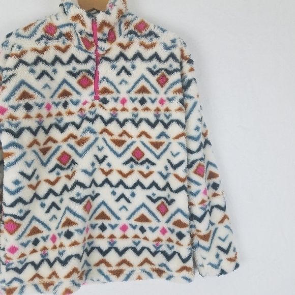 Eddie Bauer Aztec Plush Soft 1/4 Zip Longsleeve Sweater Size Medium - Picture 6 of 13